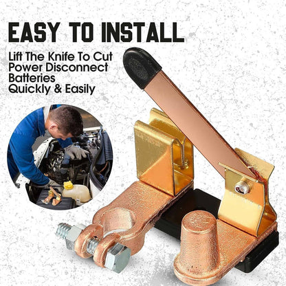 Solidspare Knife Blade Switch Battery Disconnect Top Post Heavy Duty Shut Off Car 12v/24v