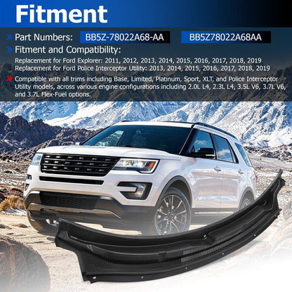 Solidspare Windshield Cowl Grille Wiper Panel Top for Ford Explorer 2011-2019 BB5Z78022A68A