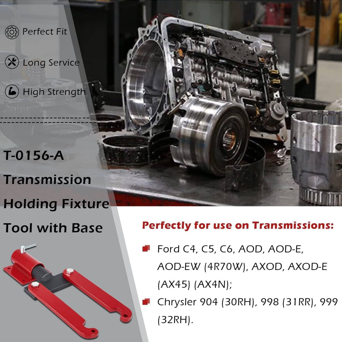 Solid Spare T-0156-A Transmission Holding Fixture Tool with Base for Ford/Chrysler OTC 7020