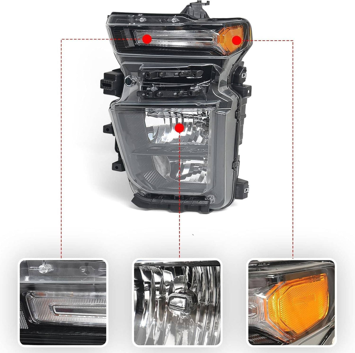 Solidspare Pair Halogen Headlights w/Bulb For 2024-2025 Chevy Silverado 2500HD 3500HD L+R