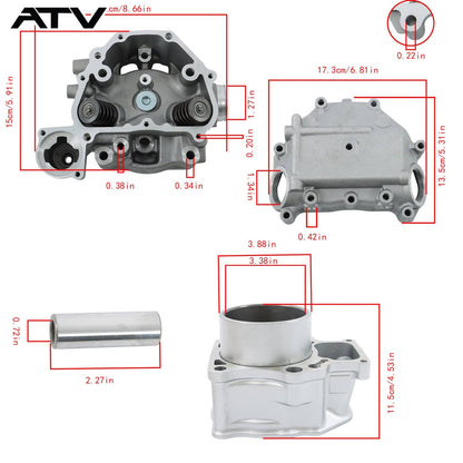 Solidspare Engine Rebuild Kit Cylinder Head & Cover Sleeve Cylinder For HONDA TRX500 12-19