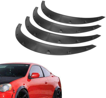 Solidspare 4x Fender Flares Polyurethane Wide Car Wheel Arches Body Kit Universal Balck