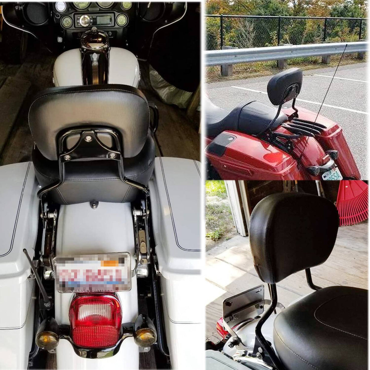 Solidspare Backrest Sissy Bar & Luggage Rack Fit For Harley Touring Electra Glide 2009-2024