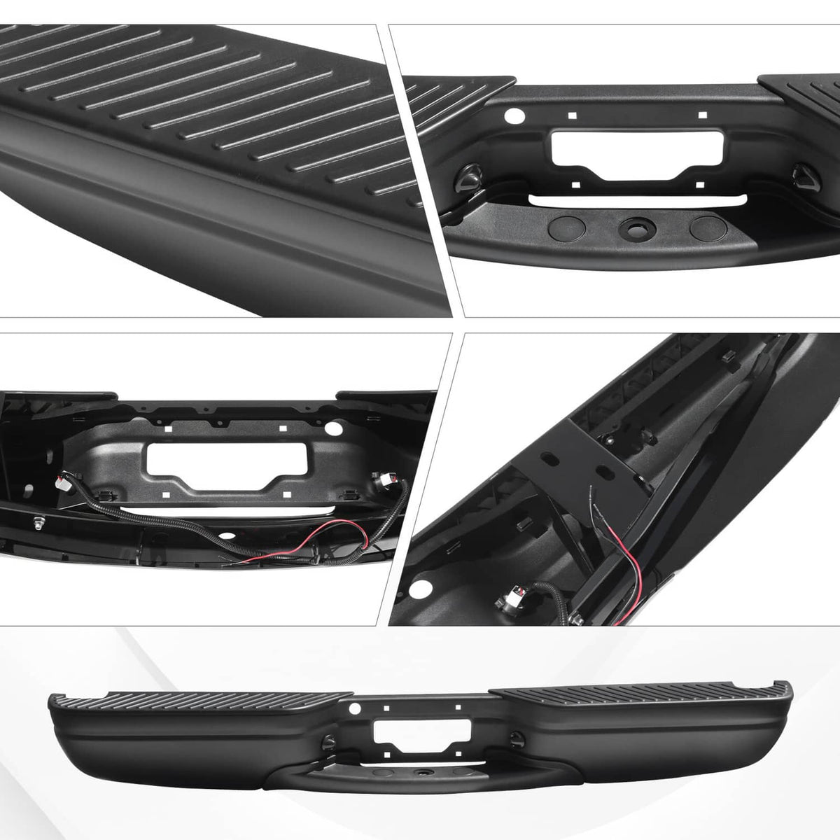 Solidspare Black Rear Step Bumper Assembly For 97-04 Ford F-150 97-99 Ford F-250 Styleside