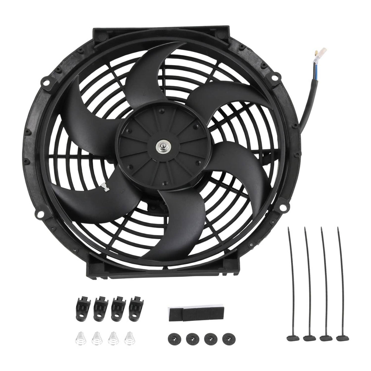 Solidspare Universal Electric Radiator Slim Cooling Fan Push Pull 10" Inch 12v 80w 1750CFM