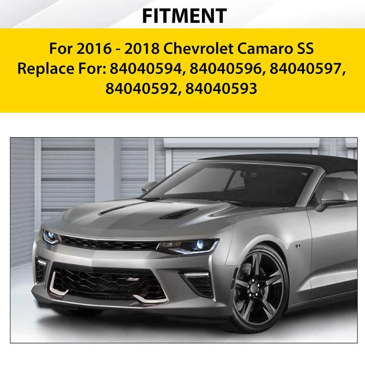 Solid Spare Front Bumper Lower Grille Mesh Grill For 2016-2018 Chevrolet Camaro SS #84040593