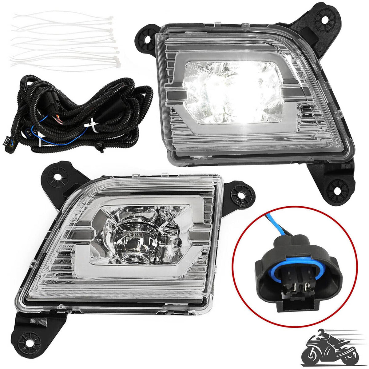 Solid Spare For 2019 2020 2021 2022 Chevy Silverado 1500 2500HD 3500HD LED Fog Lights Lamps