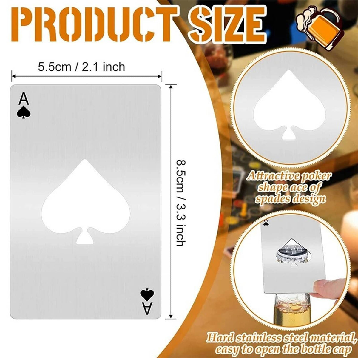 Solid Spare 5Pcs Stainless Steel Credit Card Size Casino Bottle Opener Beer Bottle Opener...