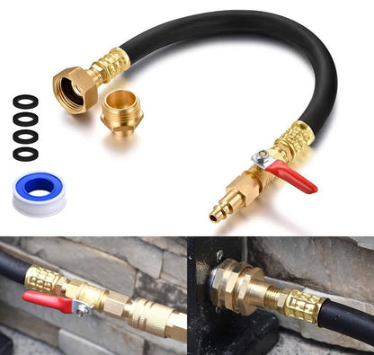 Solidspare Camper Winterizing Kit Blowout Shut Off Valve Adapter Hose Faucet For RV Trailer