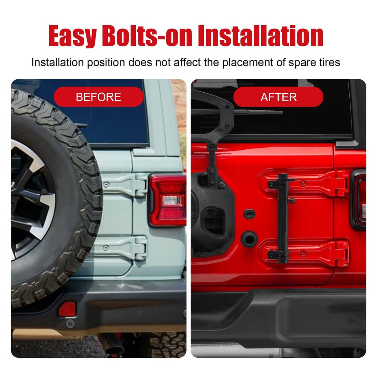 Solidspare Multi-Function Antenna Mount, Tailgate Flagpole Holder For Jeep Wrangler JK JL