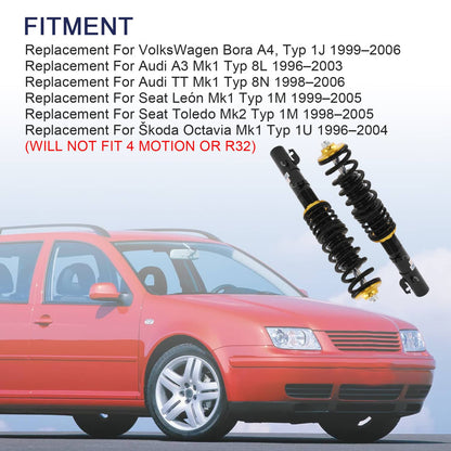 Solidspare COILOVER Suspension KIT Set FOR VW GOLF/ GTI/ JETTA MK4 1999-2005 Shock Struts