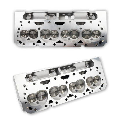 Solidspare 2x Complete Aluminum Cylinder Heads For SBC Chevy 350 190cc 64cc 2.02/1.60 Angle