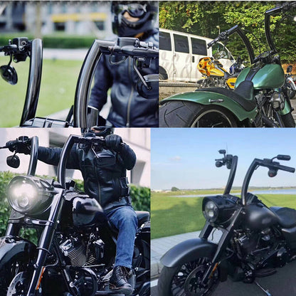 Solidspare BLACK 16" DNA MONSTER APE HANDLEBARS FAT BAR 2" FOR HARLEY BREAKOUT CVO SOFTAIL