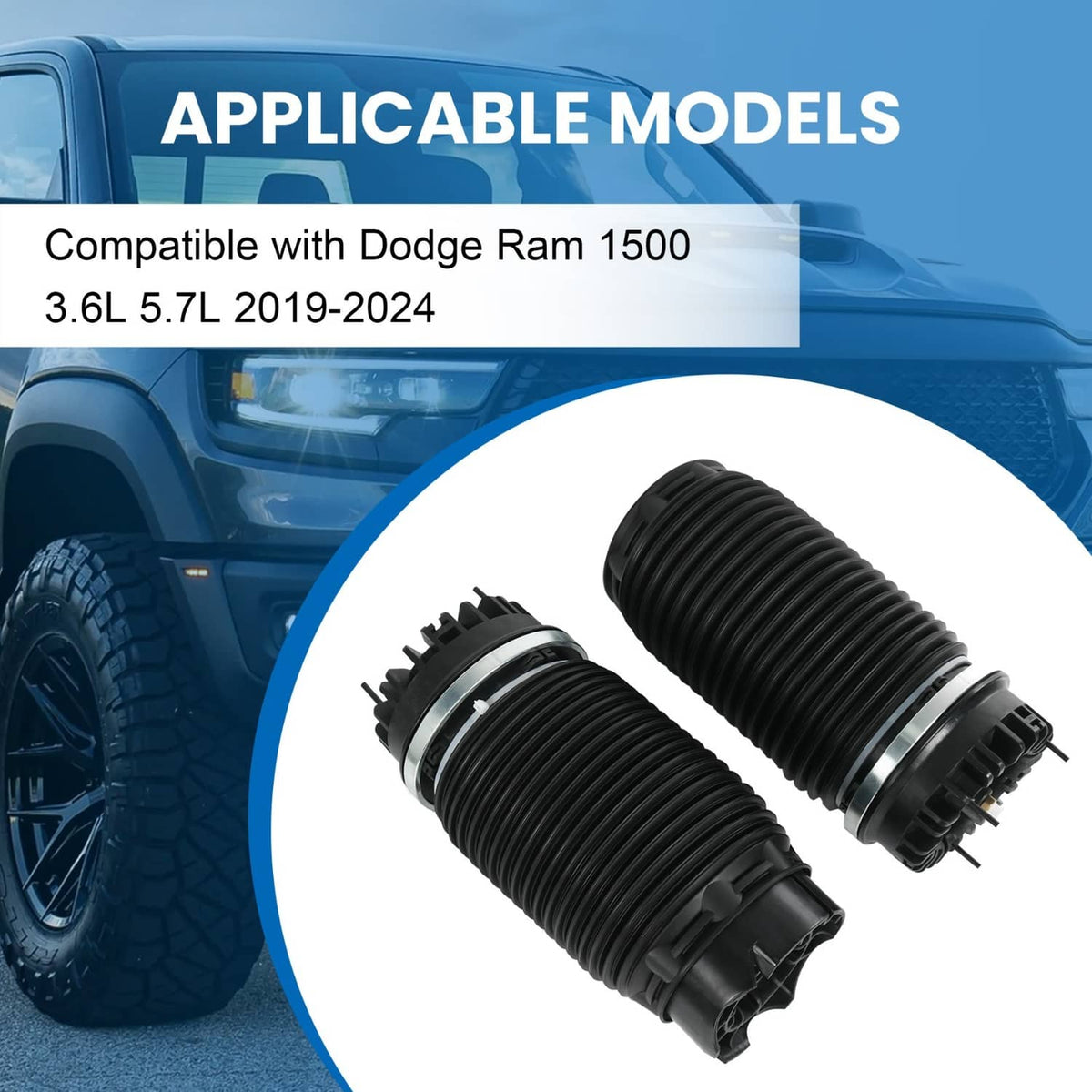 Solidspare Air Suspension Spring Bags Left Right 68260938AA For 2019-2024 Dodge Ram 1500 DT