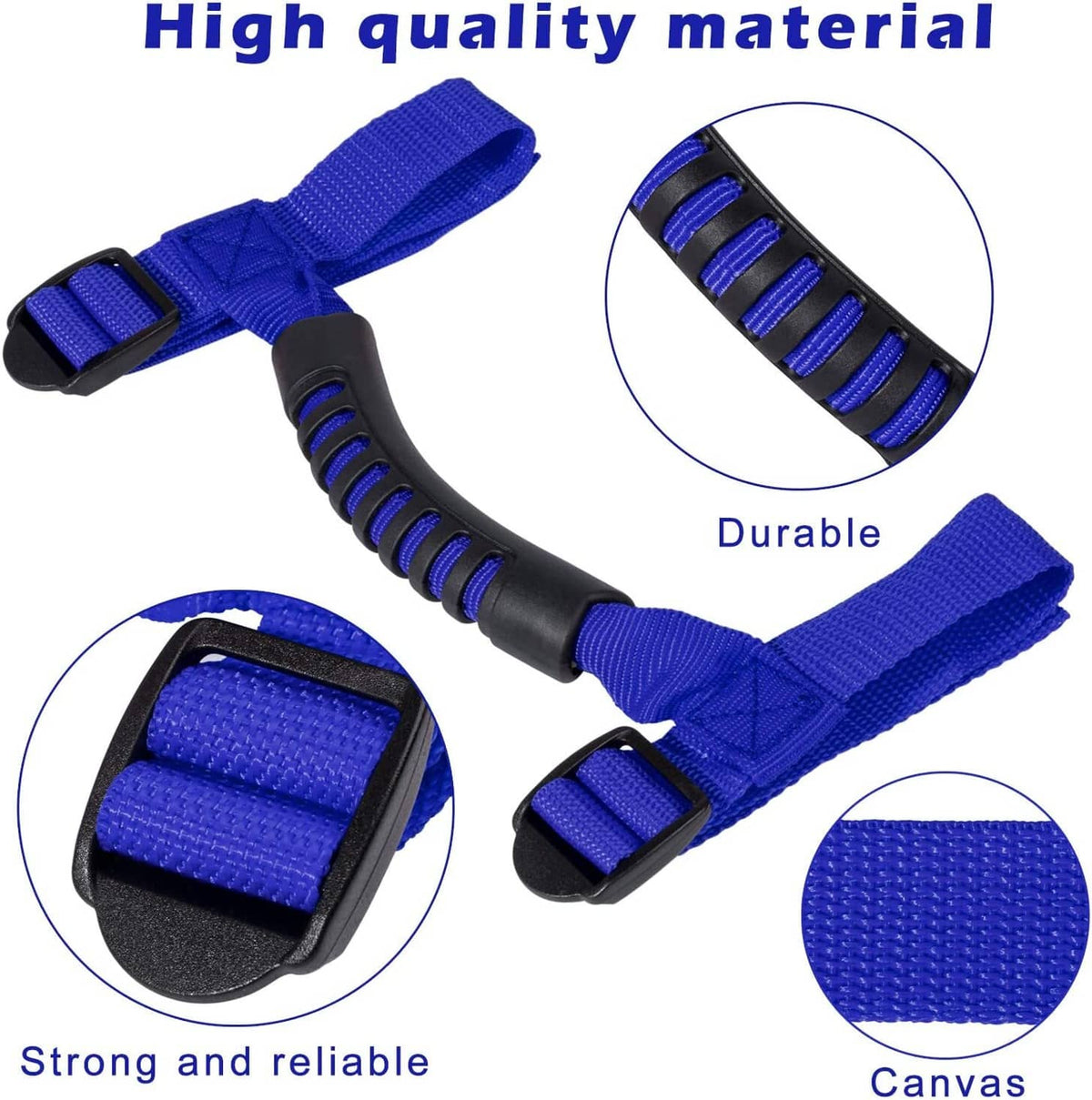 Solid Spare 4Pcs Blue Roll Bar Grab Handles Grip Handle for Jeep Wrangler TJ JK JL 1955-2022