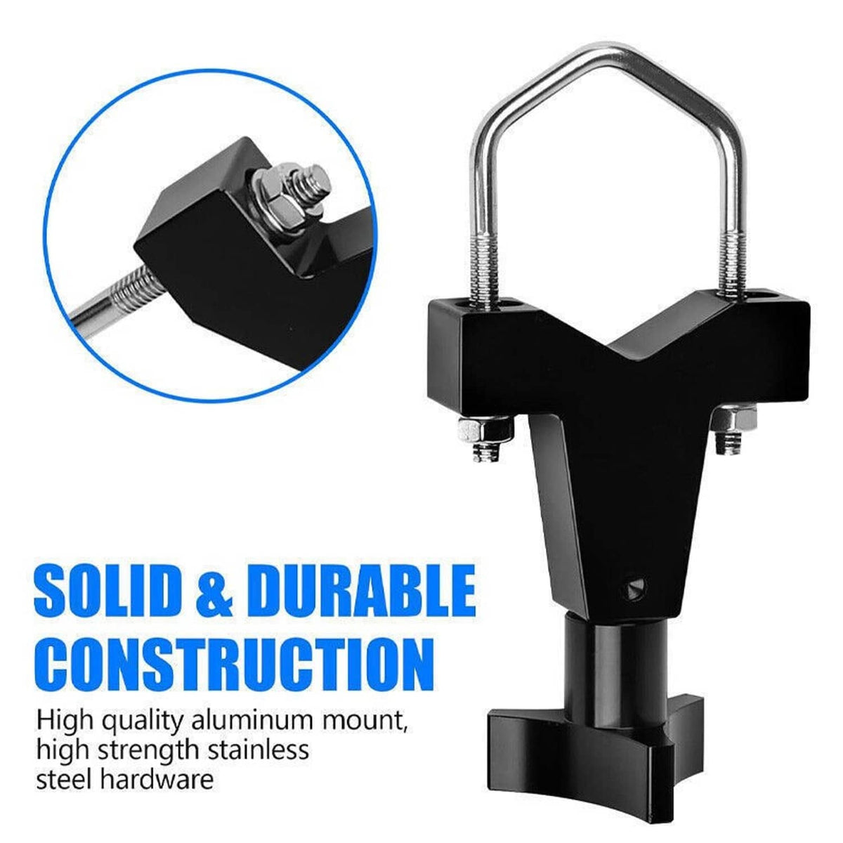 Solidspare BLACK Hi-Lift Jack Tube Mount 1”-2.5” for Jeep Rzr Offroad Polaris Universal