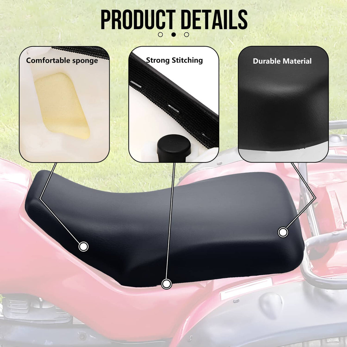 Solidspare Fit for Honda TRX350 FE FM TE TM Rancher 350 Complete Seat Black / 77100-HN5-670