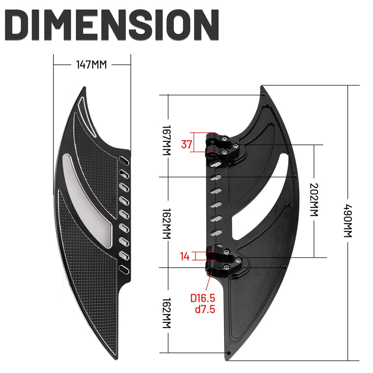 Solidspare Motorcycle FRONT Floorboards Foot Pegs Footrest For Harley Softail Road Glide