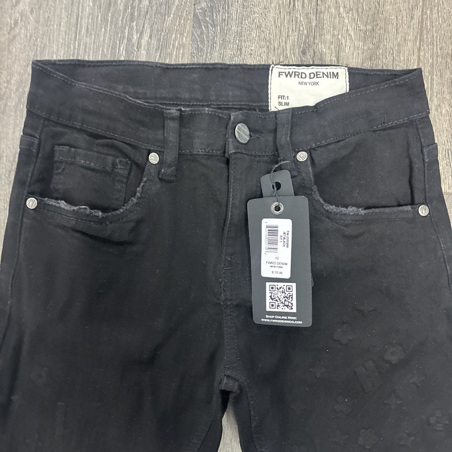 Kids FWRD DENIM & CO. Denim Jean - Jet Black Sz 12 Fit 1 Slim New with Tag