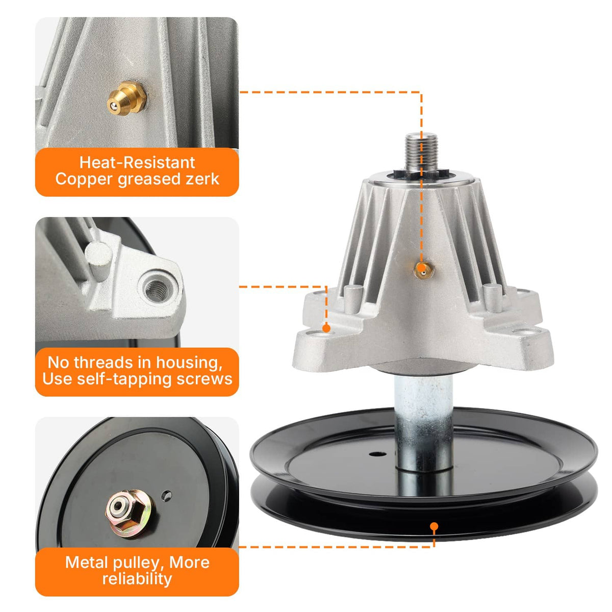 Solidspare 46" Deck Spindle for MTD Craftsman T135 T140 T150 T1500 T1600 T1700 T1900 T2600