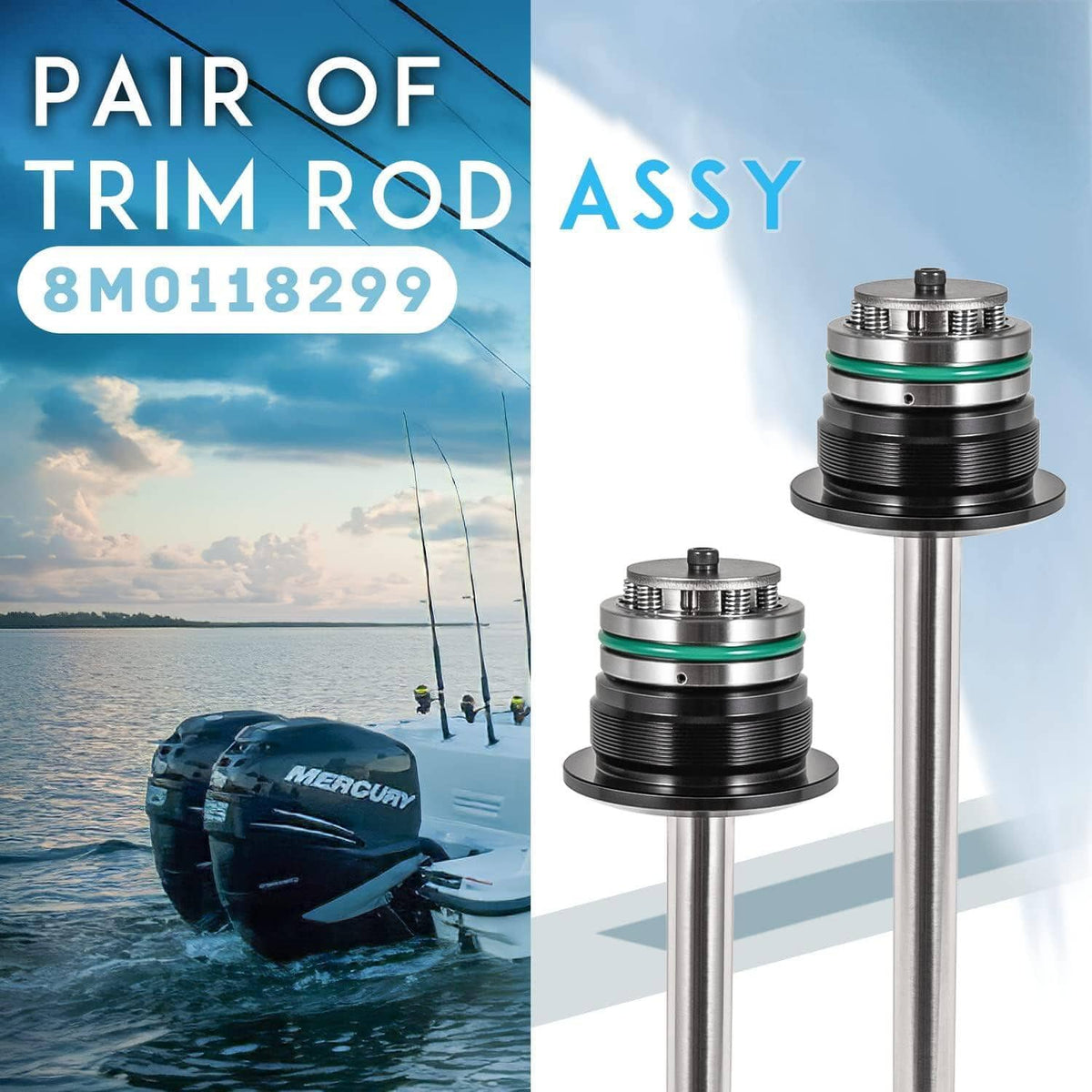 Solid Spare 2*Trim Rod Assy Kit For Mercury/Mariner Verado 200-300hp IL6 8M0118299 896157A01