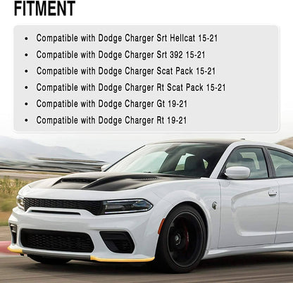 Solidspare Front Bumper Lip Splitter Trim Cover Yellow For 2015-2022 Dodge Charger SRT Scat
