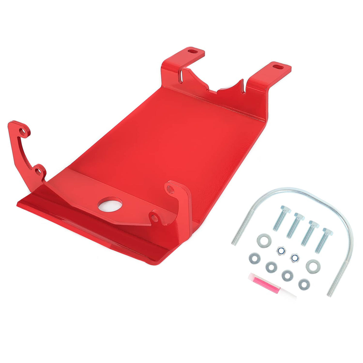 Solid Spare Front Skid Plate Red Steel For Jeep Wrangler 2018-23 / Gladiator 2020-23 RS62116