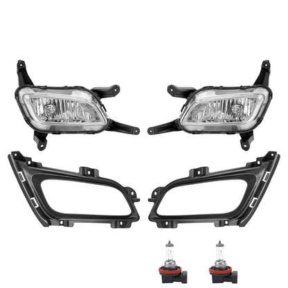 Front Fog Lights & Bezels Trim Passenger Driver 2pcs for 2014 2015 Kia Optima