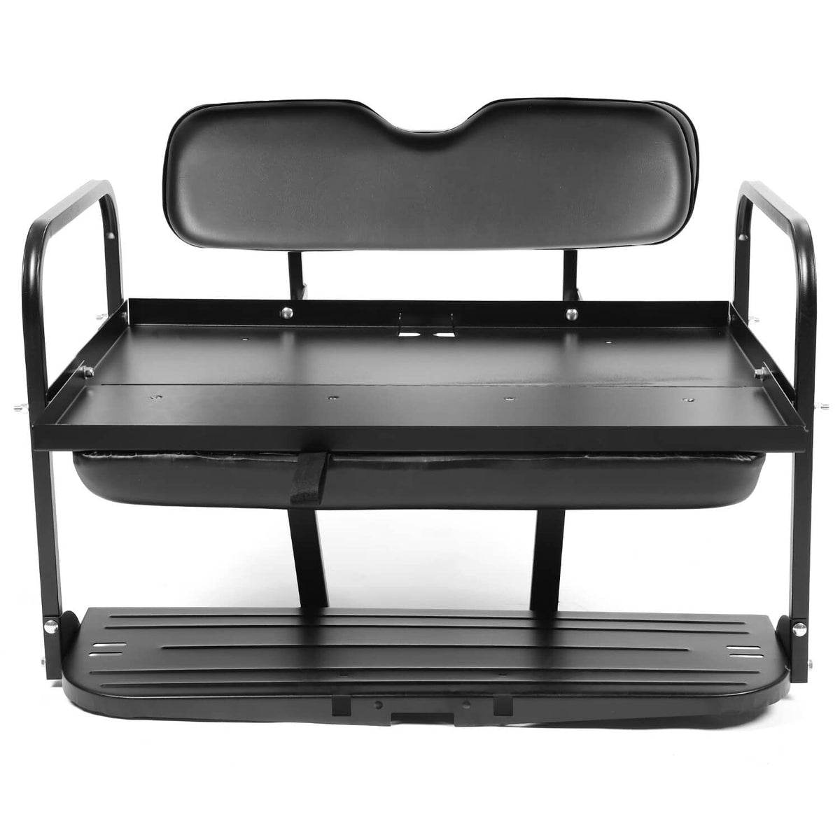 Solidspare Golf Cart Flip Folding Rear Back Seat Kit Black For EZGO Marathon Pre-1994