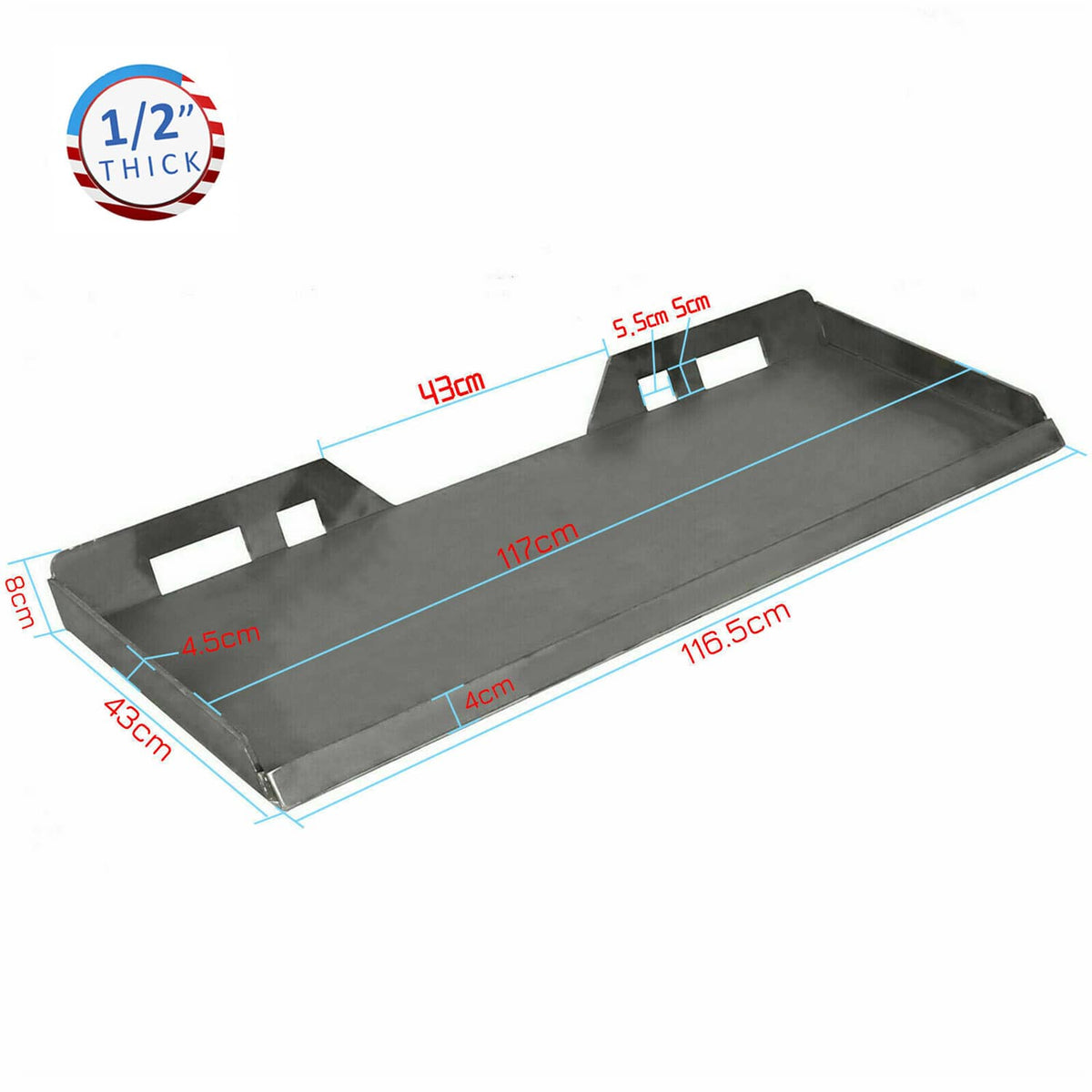 Solidspare Conversion Adapter Latch Box & 1/2" Mount Plate for Skid Steer Quick Tach Attach
