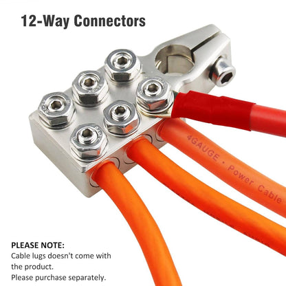Solid Spare Battery Terminal Connectors, 12-Way Battery Terminal Clamps, Battery Terminals