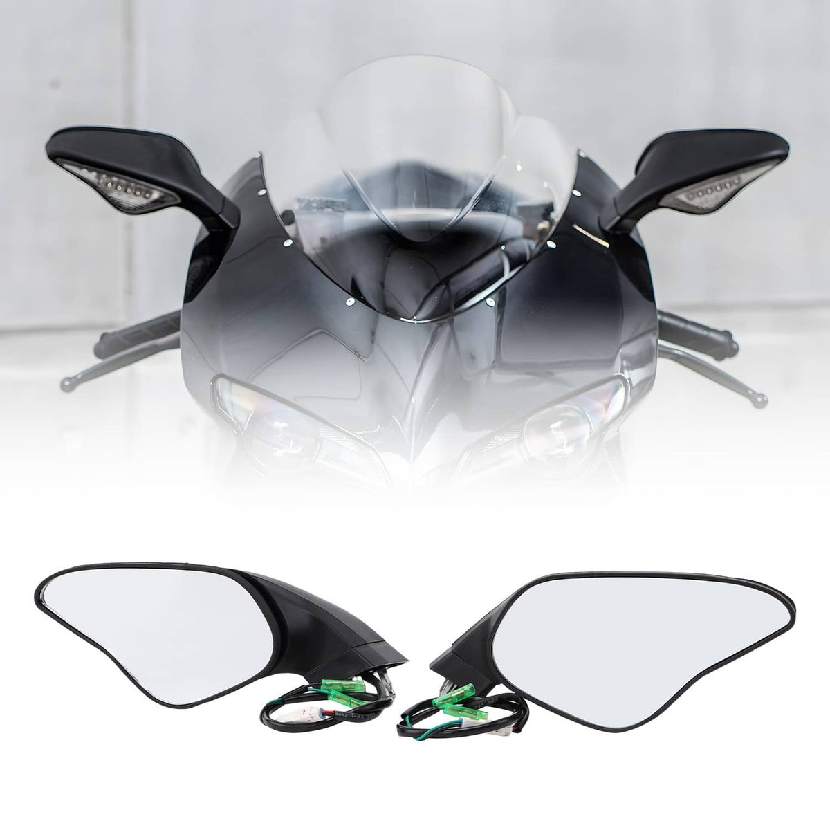 Solidspare Rear View Mirrors with Turn Signals For Ducati 848 EVO 08-13 1098 1098S 07-09