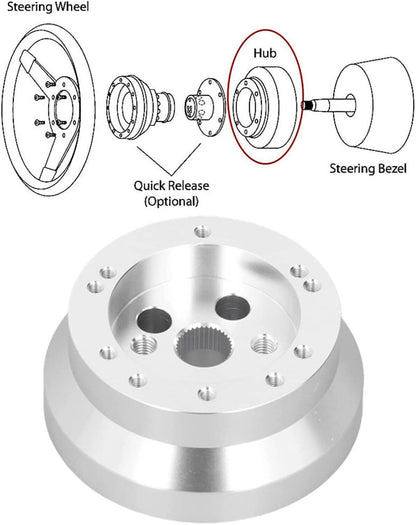 Solidspare 5 & 6 Hole Steering Wheel Polished Short Hub Adapter Ididit For GM