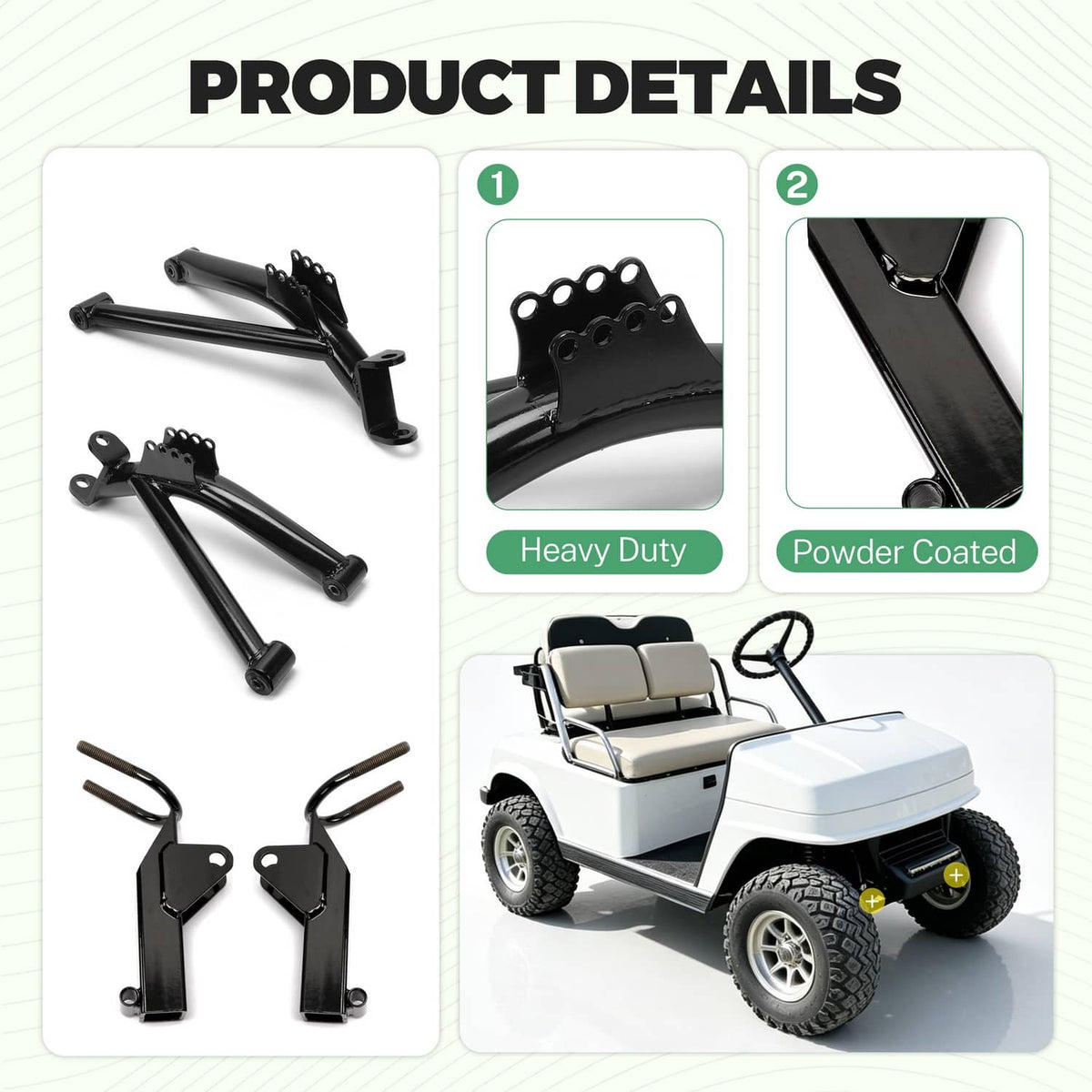Solidspare 6'' A-Arm Lift Kit Enhanced For Yamaha Golf Cart G2 G9 Electric Gas 1985-1995