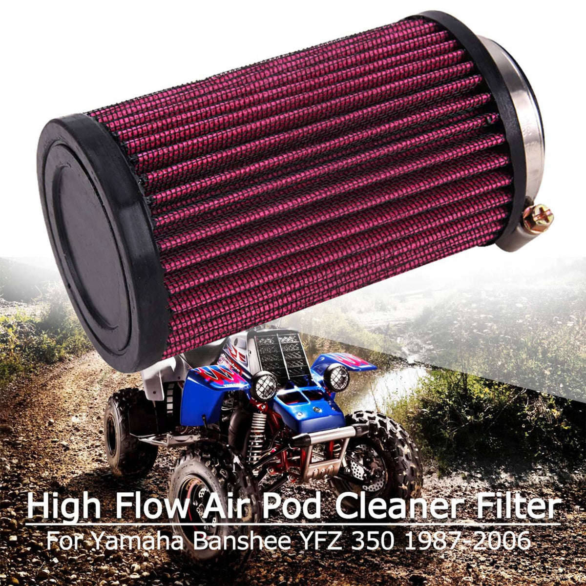 Solidspare For Yamaha Banshee YFZ350 Carburetor Air Pod Intake Filter Cleaner Carb 26mm