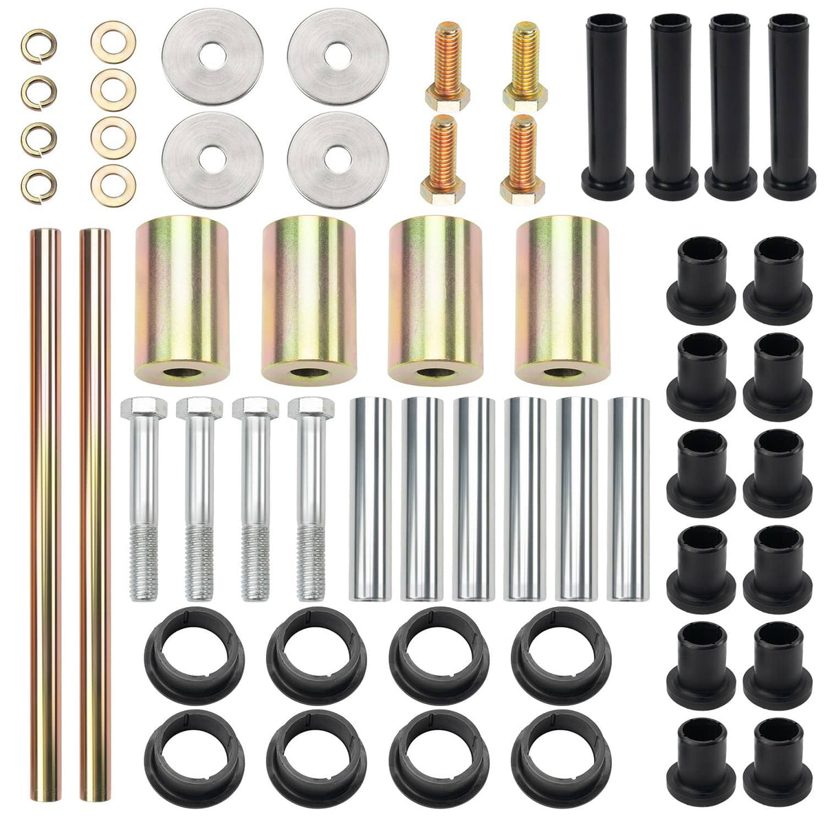 Solidspare Rear Left & Right A-Arm Bushing Shafts Blots Kit for 03-10 Polaris Sportsman 500
