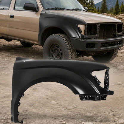 Solid Spare Front Fender For 2001-2004 Toyota Tacoma Passenger Side Black Steel TO1241180