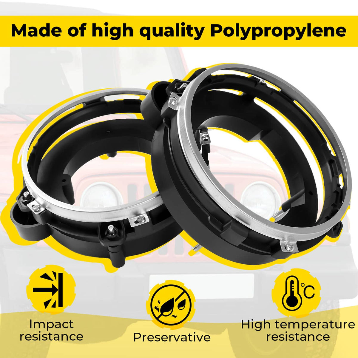 Solid Spare Left & Right Side Headlight Bulb Brackets Buckets For Jeep Wrangler 1997-2006
