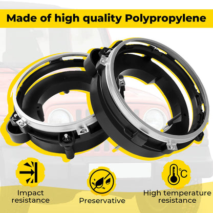 Solid Spare Left & Right Side Headlight Bulb Brackets Buckets For Jeep Wrangler 1997-2006
