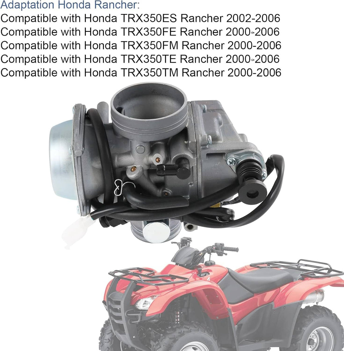 Solidspare Carburetor Kit fit for 2000-2006 Honda Rancher 350 TRX 350 FM / TM / TE/FE