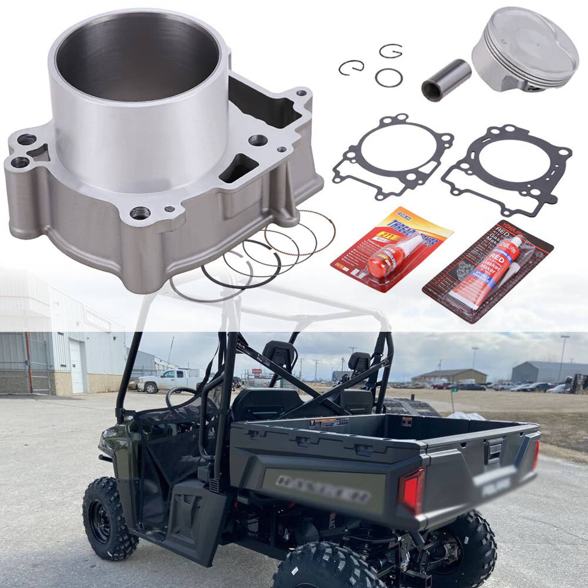 Solidspare Cylinder Piston Top End Kit for Polaris Ranger 570 2014 2015 2016 2017 2018-2021