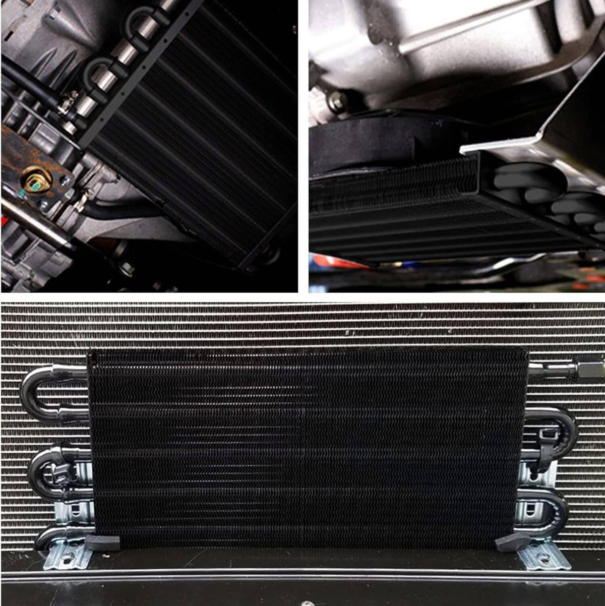 Solidspare Transmission Oil Cooler+Hose /Mounting Kit 4 Row Radiator Auto-Manual Aluminum
