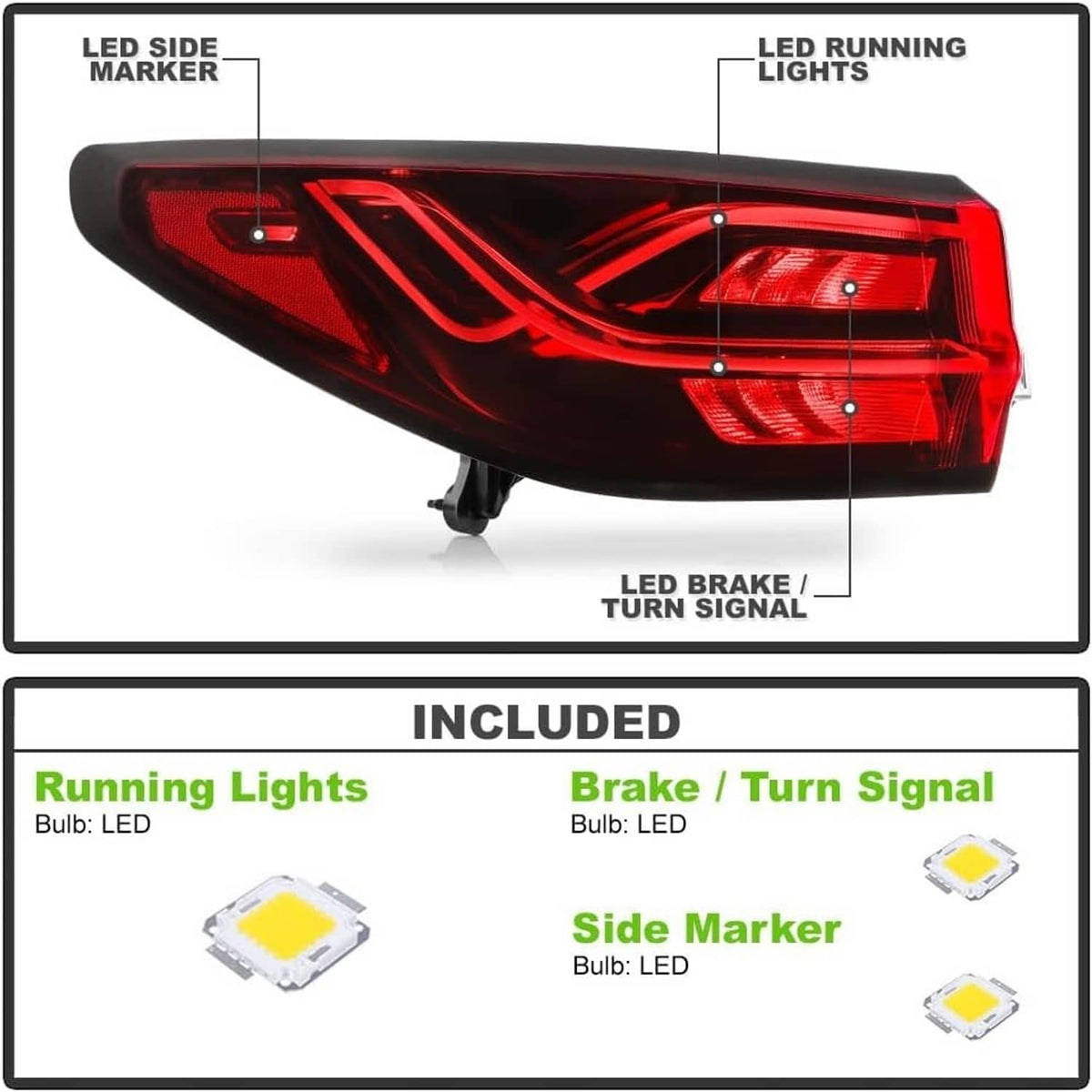 Solidspare Pair Right+Left LED Tail Lights For 2023-2025 Chevrolet Blazer 87836075 86508679