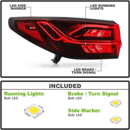 Solidspare Pair Right+Left LED Tail Lights For 2023-2025 Chevrolet Blazer 87836075 86508679