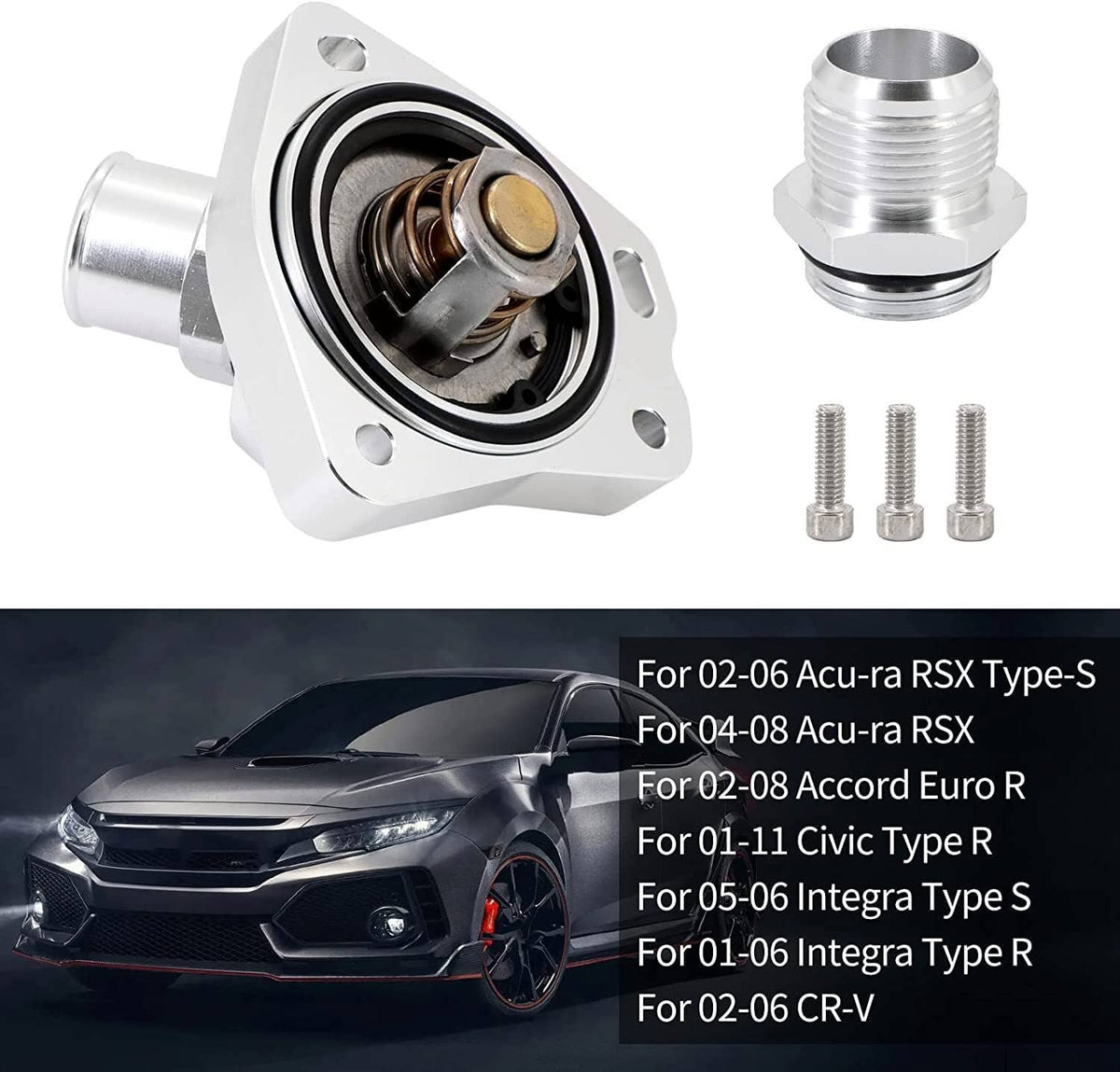 Solidspare K-Series For Honda Radiator Hose Swivel Neck Thermostat Housing Aluminum K20 K24