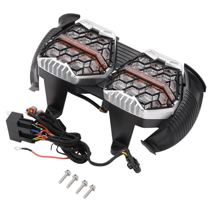 Solidspare LED Dual Headlight w/ 2 Colors For Harley Touring Road Glide FLTRX FLTRXS 2015+
