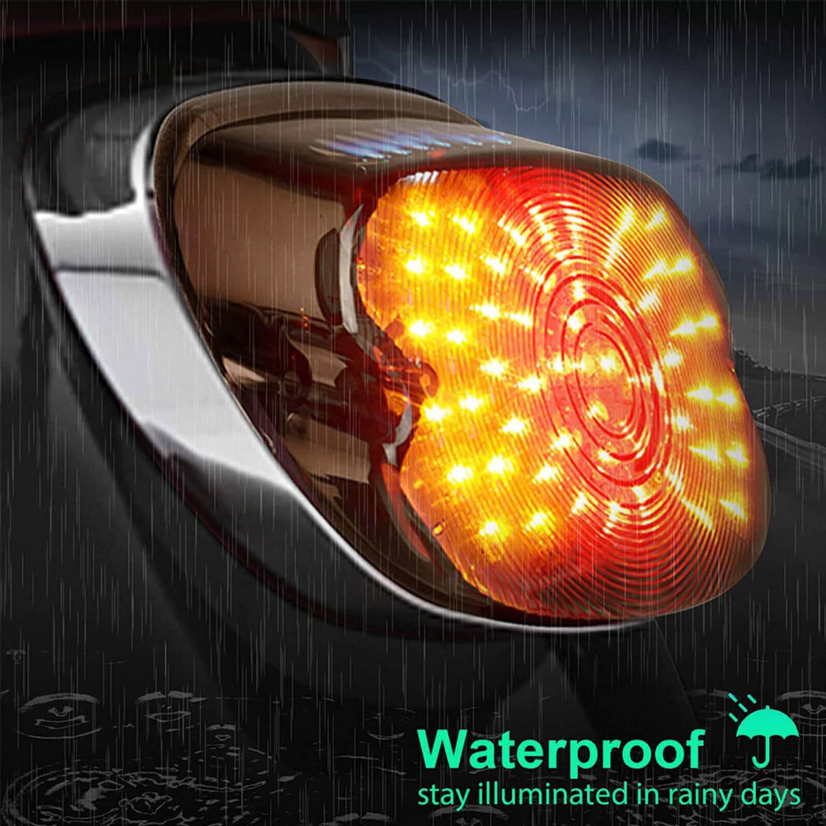 Solidspare Smoke LED Tail Light Brake Rear for Harley Road King Electra Glide Tour Dyna FXR