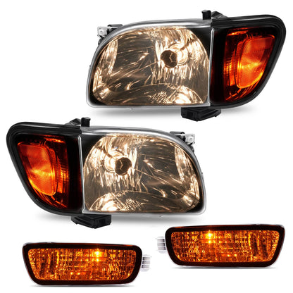 Solid Spare For Toyota Tacoma 2001-2004 Headlights Corner Signal Lights Bumper Lamp w/Bulbs