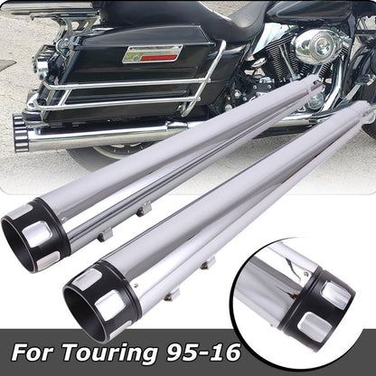 Solidspare Left Right Megaphone Exhaust Pipes for Harley Touring 1995-2016 Road King Glide