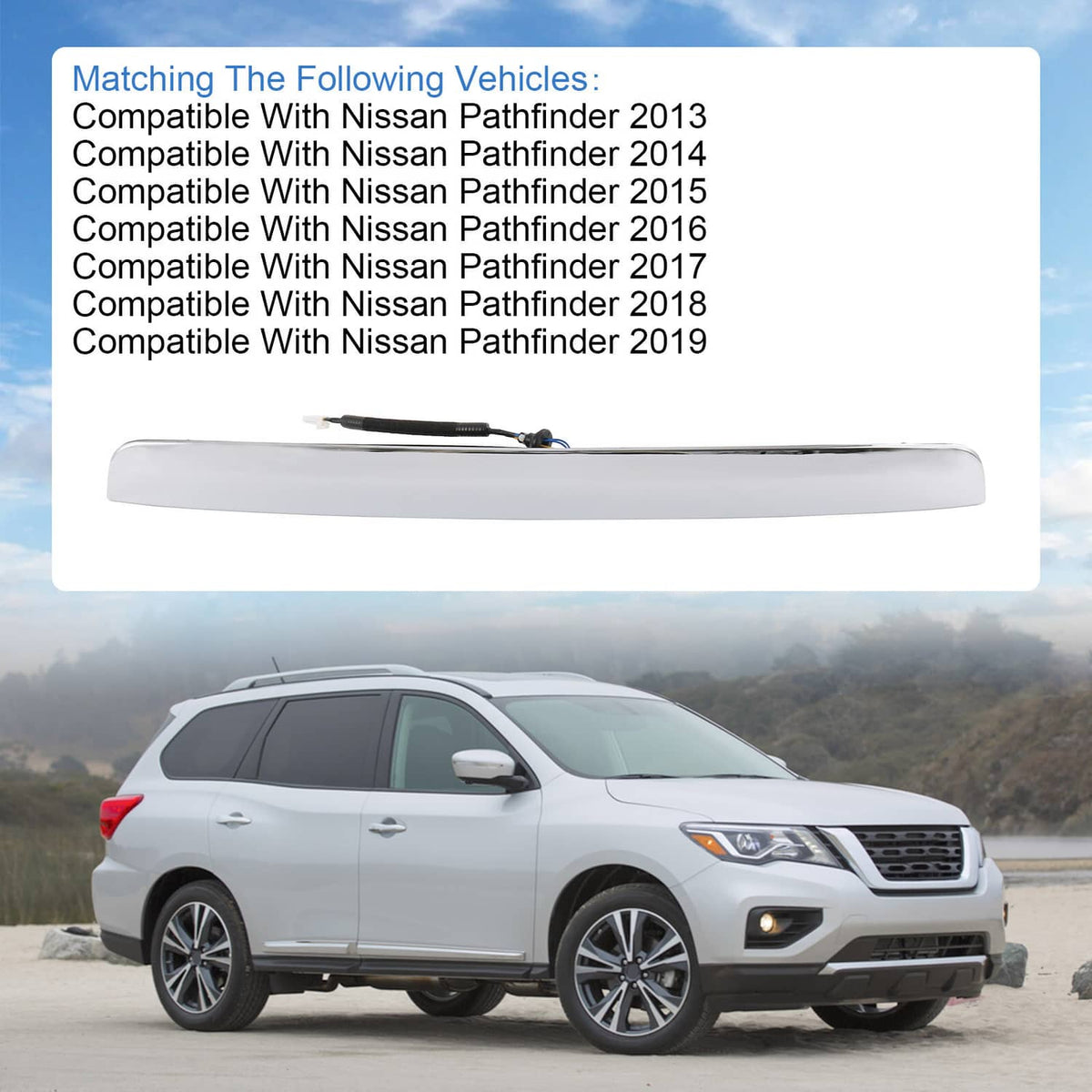 Solidspare Chrome Rear Lift Gate Handle Trim Moulding For 2013-2020 Nissan Pathfinder 3.5L